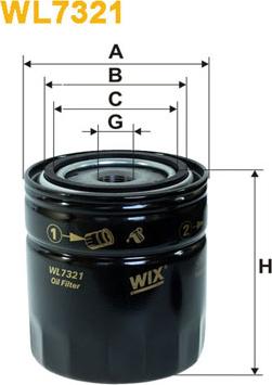 WIX Filters WL7321 - Eļļas filtrs www.ps1.lv